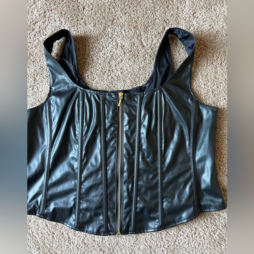 Leather corset top